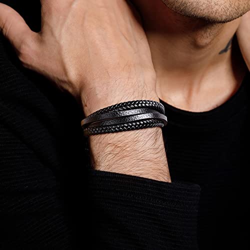 Pulseira King Magnet – Couro Premium com Fecho Magnético