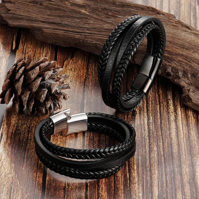 Pulseira King Magnet – Couro Premium com Fecho Magnético