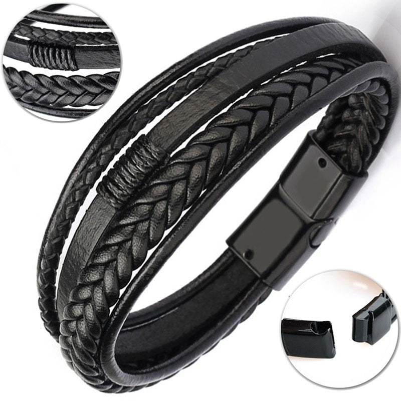 Pulseira King Magnet – Couro Premium com Fecho Magnético