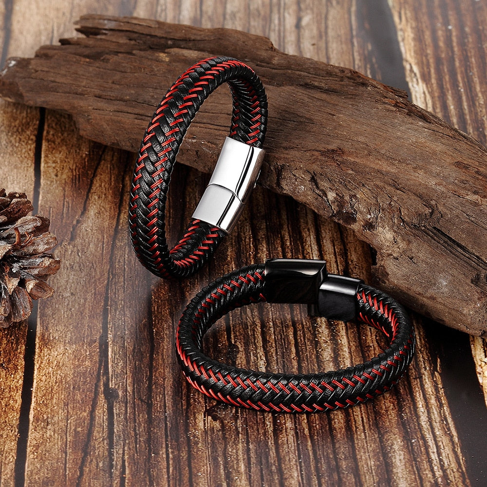 Pulseira de Couro Red Viper