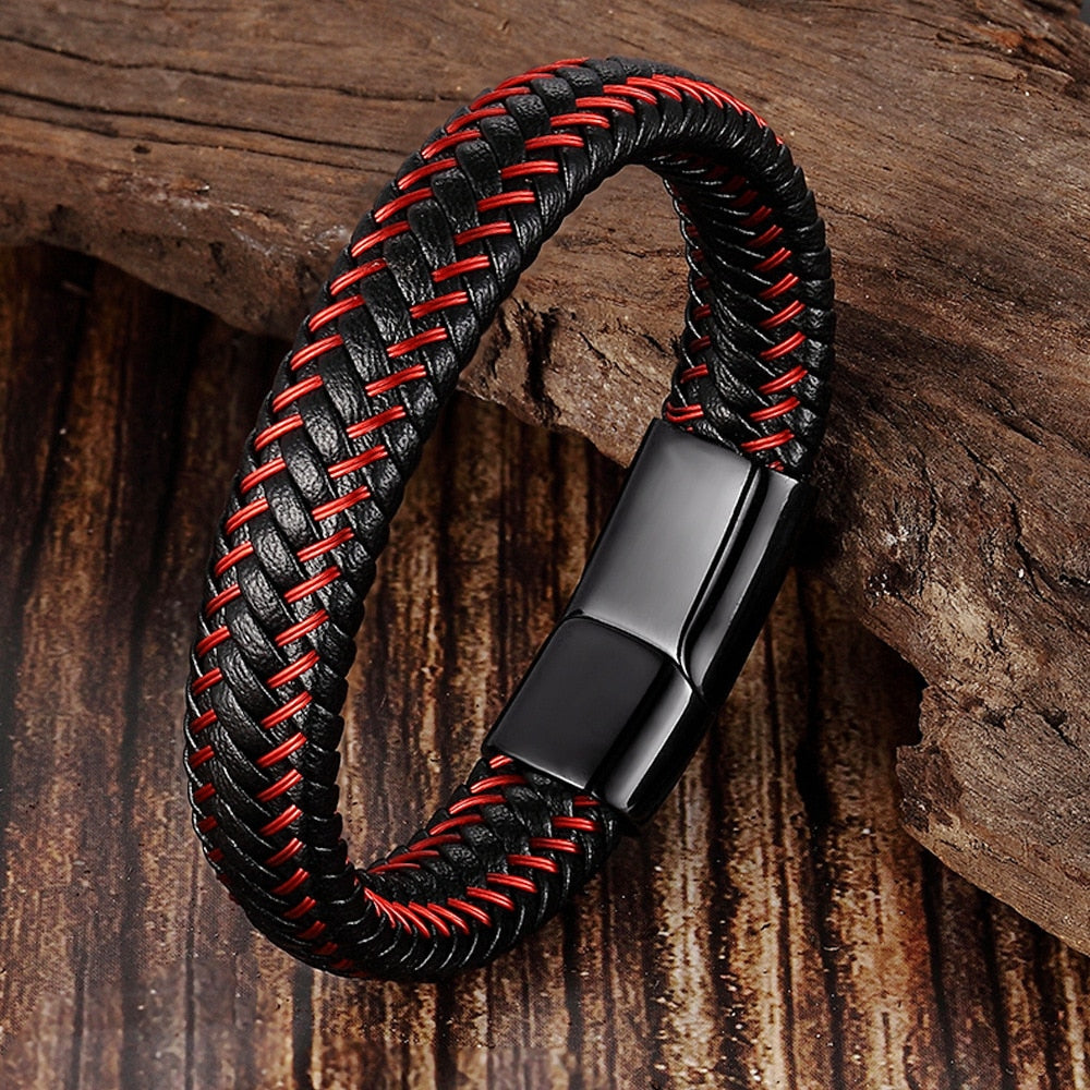 Pulseira de Couro Red Viper