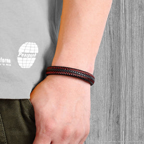 Pulseira de Couro Red Viper