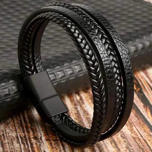 Pulseira King Magnet – Couro Premium com Fecho Magnético