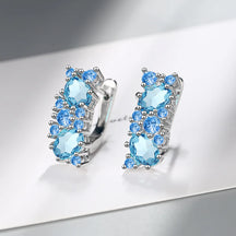 Brincos Sparkle Blue – Zircônia Azul em Prata 925