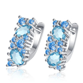 Brincos Sparkle Blue – Zircônia Azul em Prata 925