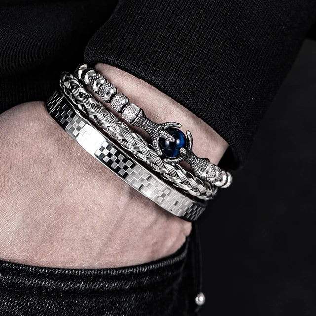 Kit King Supreme – 3 Pulseiras Masculinas de Luxo
